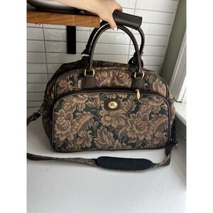 Vintage Protocol Floral Tapestry Overnight Travel Luggage Weekender Carry On